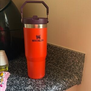 Stanley Vibrant Orange Tumbler with Purple Lid 30 oz